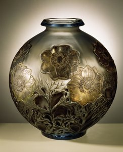 Anemones Vase, 1913 (pale blue and frosted glass)